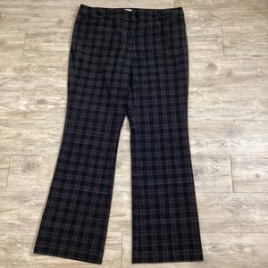 New York Company Women’s Black Pinstripe Plaid Slacks Office Pants Flat Front